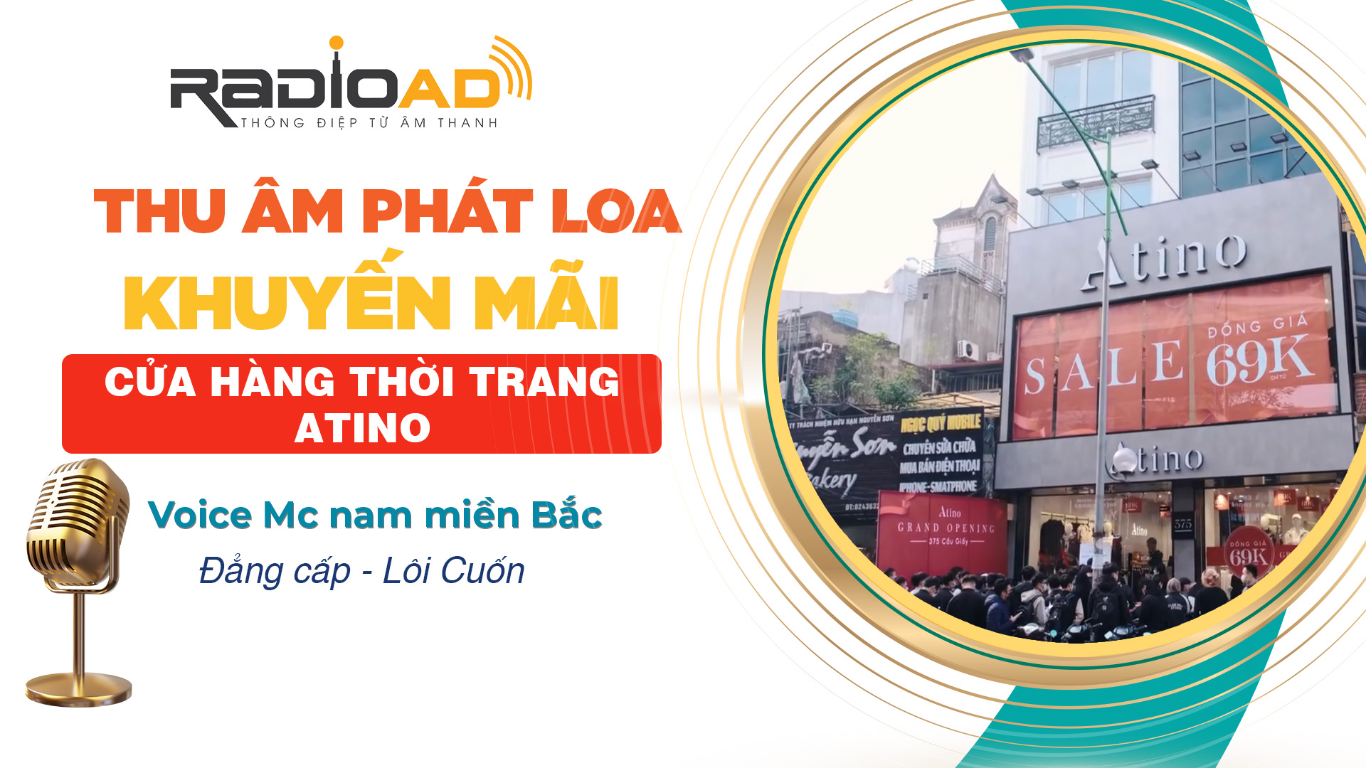 Thu âm quảng cáo phát loa - chuỗi cửa hàng thời trang ATINO